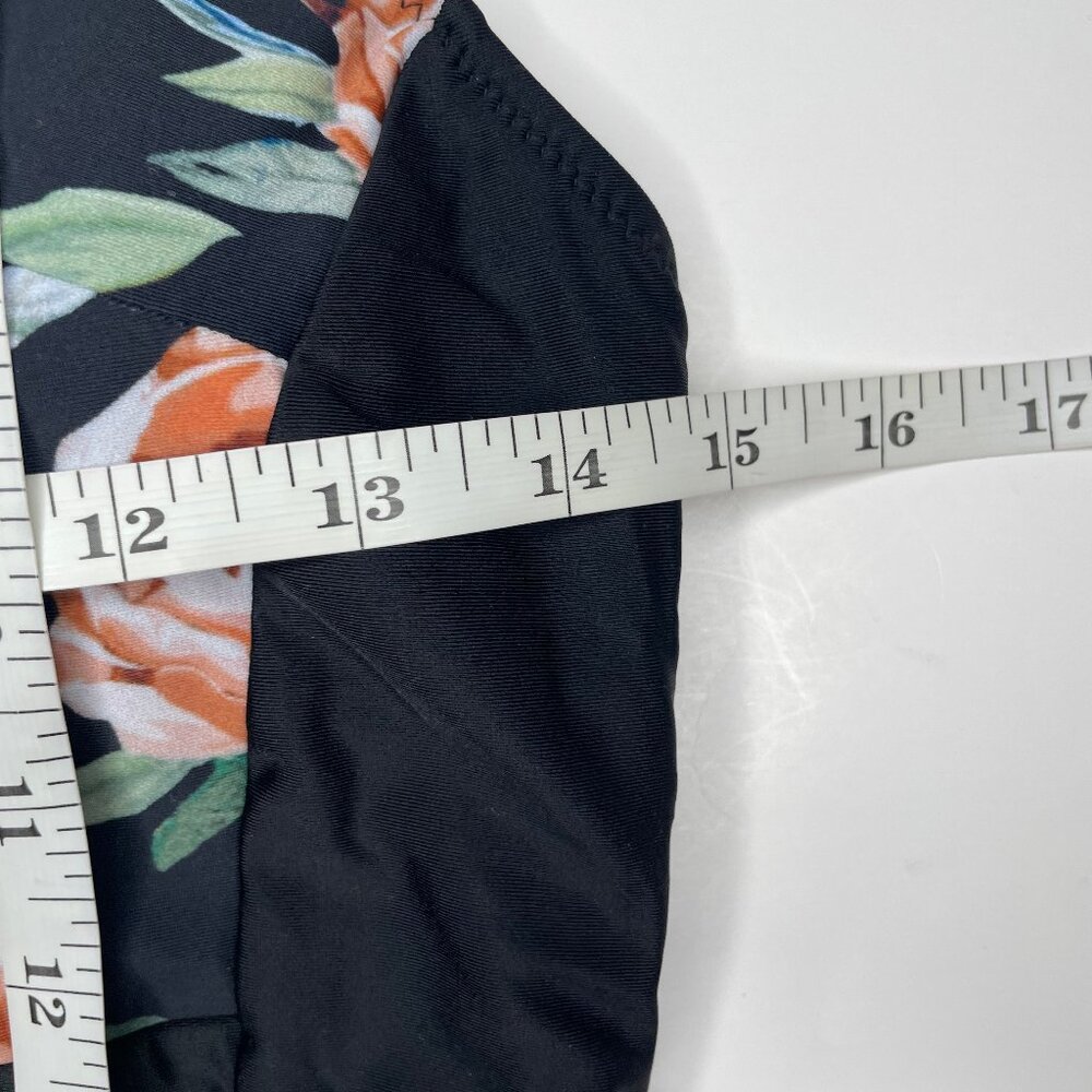 Cupshe Black Floral V-Neck One Piece Swimsuit Tummy Control Peony Print Size L - Picture 8 of 12